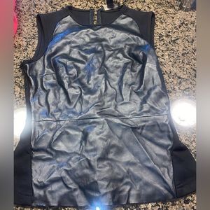 Black leather dressy top